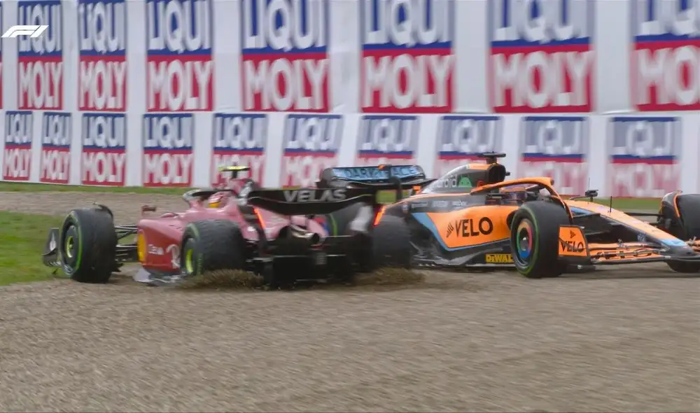 Así fue el choque de autos. Foto: F1.