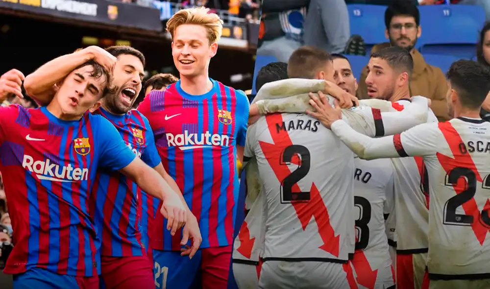 FC Barcelona vs. Rayo Vallecano: en la primera rueda de LaLiga ganaron los franjirrojos por 1-0. Foto: composición GLR/FC Barcelona/Rayo Vallecano