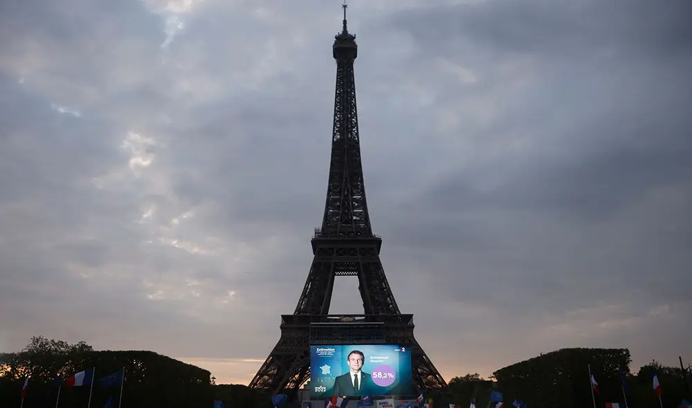 En Francia ya se divulgó el resultado en favor de Emmanuel Macron. Foto: EFE En Francia ya se divulgó el resultado en favor de Emmanuel Macron. Foto: EFE