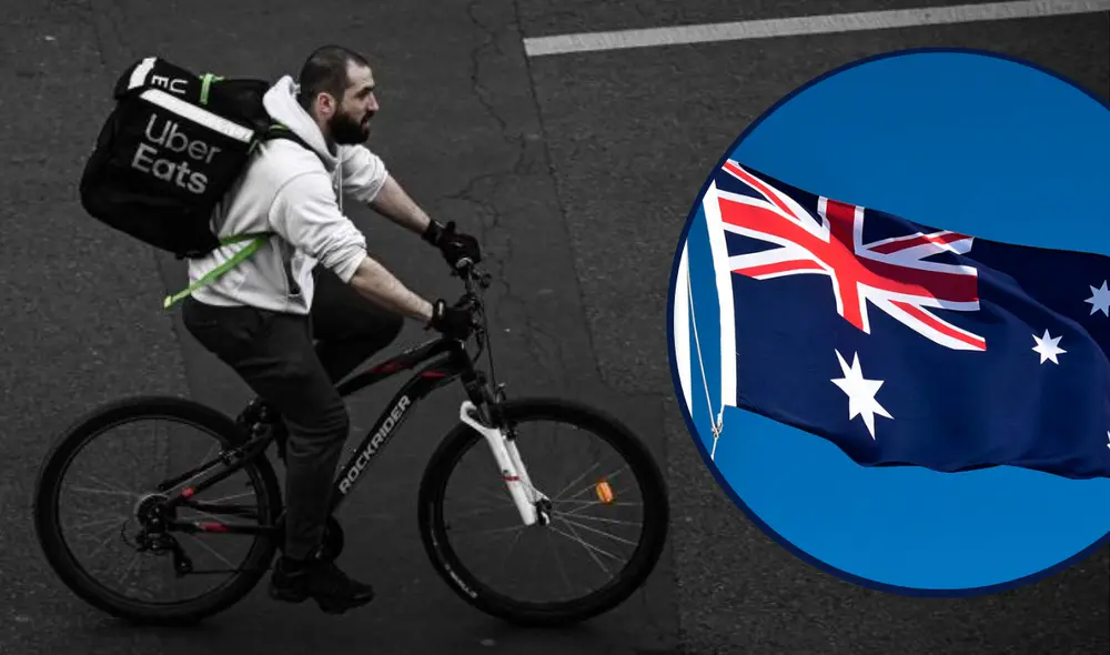 Conoce a cuánto asciende el sueldo semanal de un repartidor de comida en Australia. Foto: composición AFP