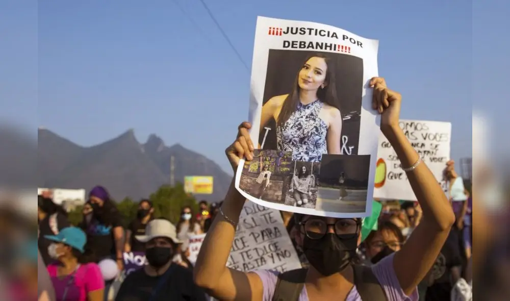 Protesta por joven desaparecida en norte de México. Foto: AFP