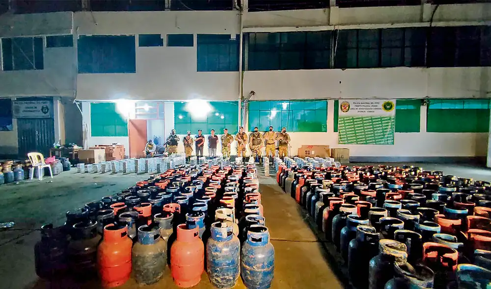 Hallazgo. Una tonelada de cocaína estaba en balones de gas. Foto: difusión