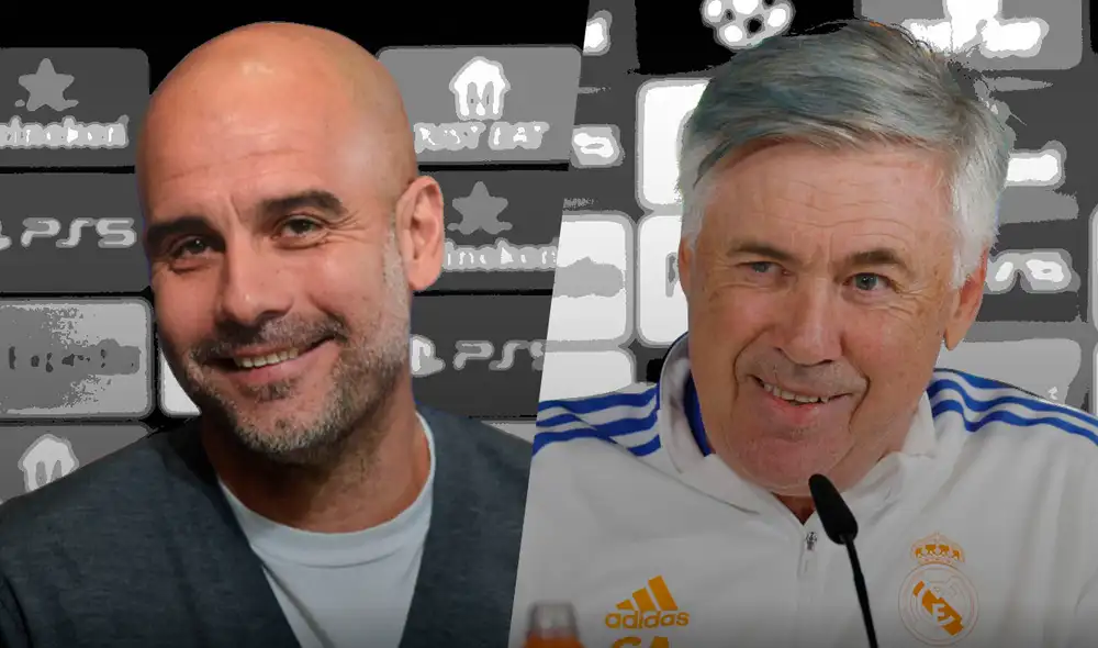 Guardiola y Ancelotti se volverán a enfrentar en Champions League. Foto: composición GLR/EFE
