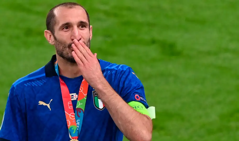 Giorgio Chiellini ganó la Eurocopa 2020 con Italia. Foto: AFP
