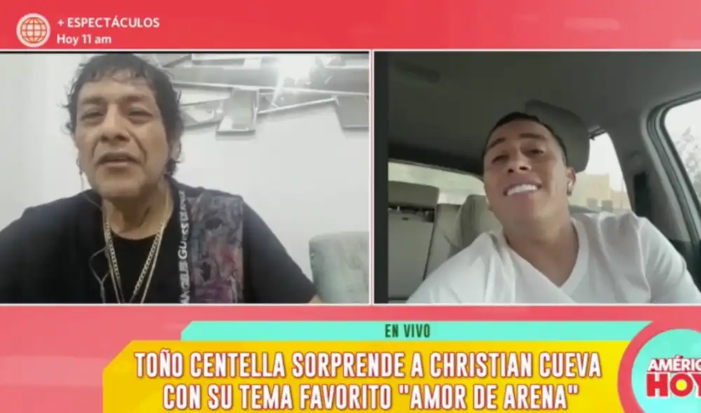 Christian Cueva cantó junto a Toño Centella. Foto: América hoy/captura Christian Cueva cantó junto a Toño Centella. Foto: América hoy/captura