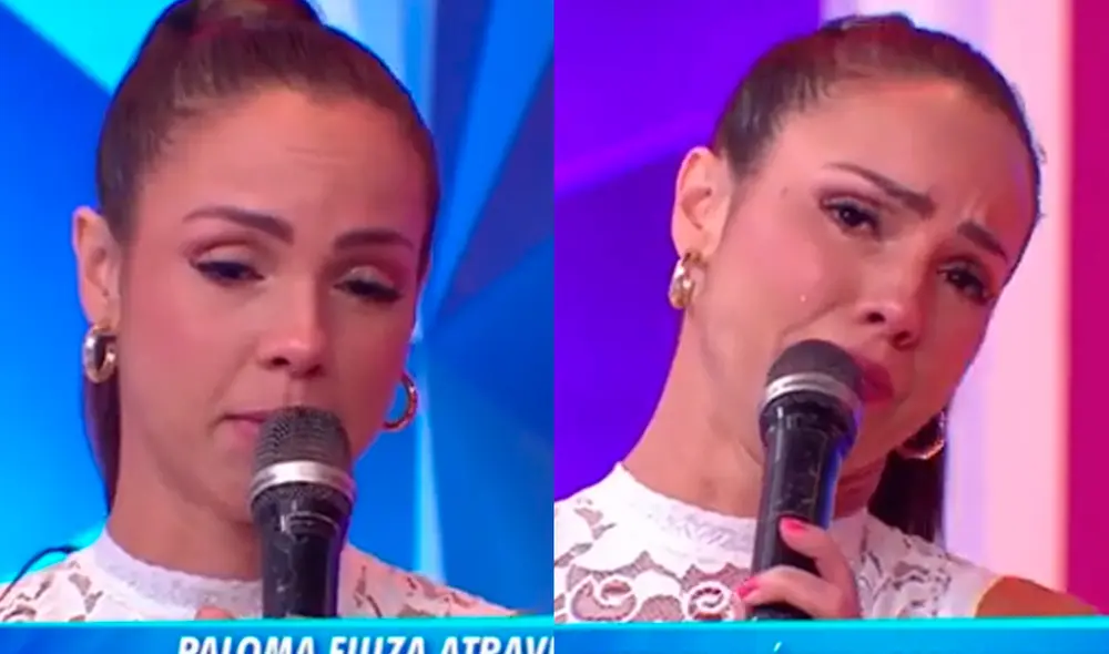 Paloma Fiuza habló de su papá en vivo al ver la última fotografía junto a él. Foto: captura de América TV