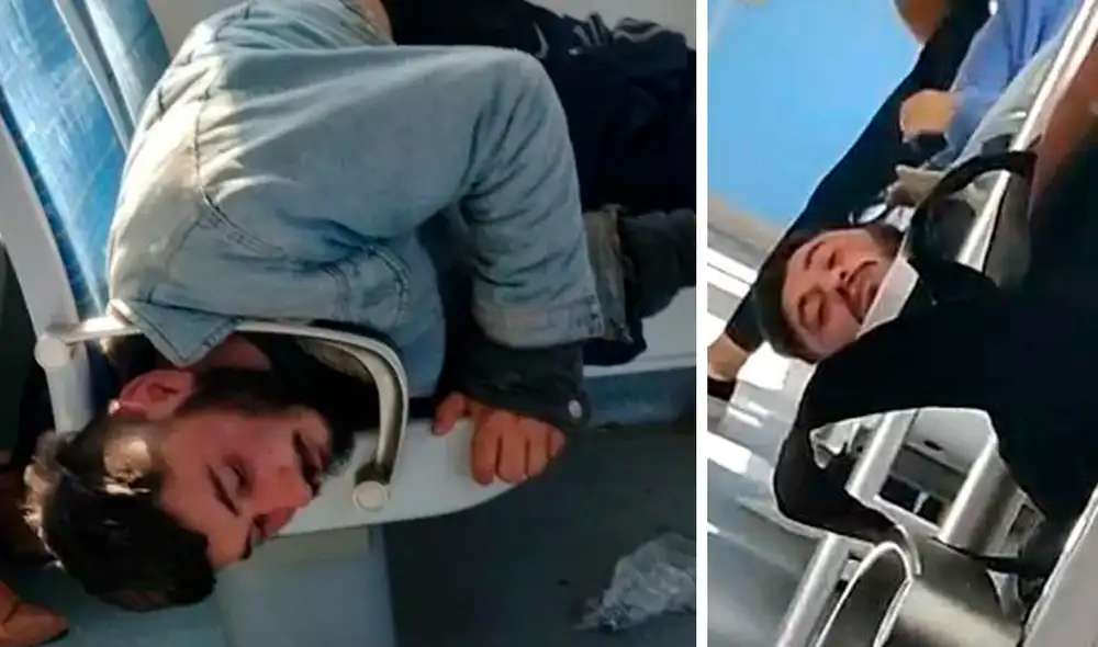 El anecdótico momento fue documentado audiovisualmente por otros pasajeros. Foto: Telenueve El anecdótico momento fue documentado audiovisualmente por otros pasajeros. Foto: Telenueve