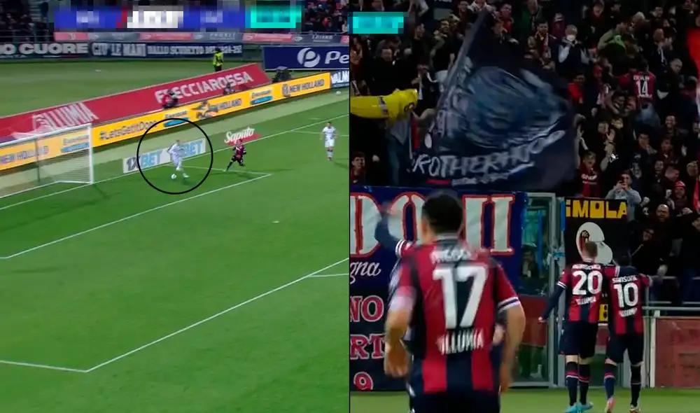 Andrei Radu atajó en lugar de Samir Handanovic, capitán del Inter. Foto: captura de ESPN