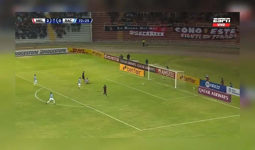 Bernardo Cuesta anota el 3-0 y Melgar golea a Racing en la Copa Sudamericana. Foto: captura ESPN