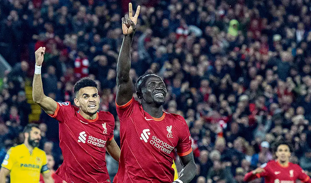 Sadio Mané celebra su anotación ante el "Submarino Amarillo". Foto: Liverpool