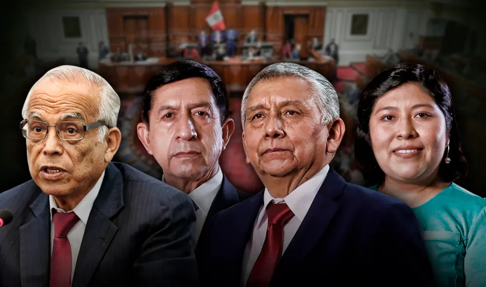 Aníbal Torres, Alfonso Chávarry, Carlos Palacios y Betssy Chávez serían interpelados y citados en el Congreso. Foto: composición de Gerson Cardoso/La República