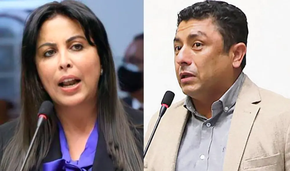 Patricia Chirinos y Guillermo Bermejo se lanzaron improperios durante sesión del Pleno del Congreso. Foto: composición/La República