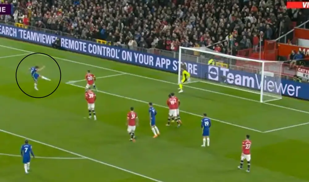 Marcos Alonso abrió el marcador en Old Trafford. Foto: ESPN Marcos Alonso abrió el marcador en Old Trafford. Foto: ESPN
