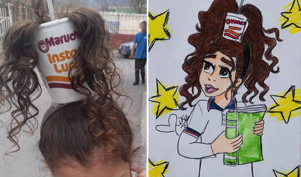 Frida, de 7 años, fue a clases con un creativo look como parte de las celebraciones por del Día del Niño. Foto: @leydirocha20 / Instagram / @miguelangel.loredoramos / Instagram