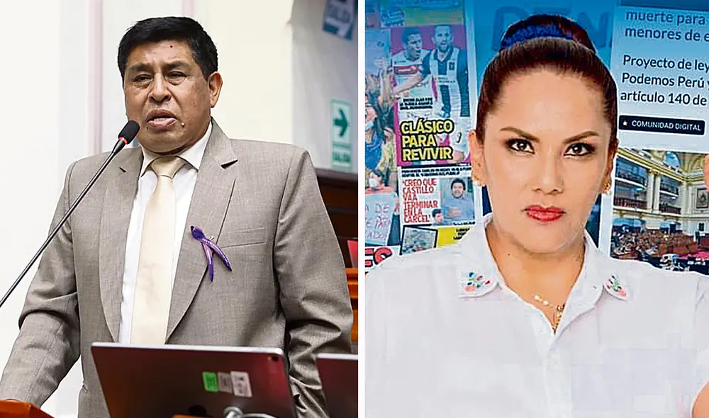 Reformas. Congresistas de Perú Libre y Podemos Perú, Pasión Dávila y Digna Calle, presentan proyectos de recorte del mandato de Castillo y de congresistas. Foto: composición LR Reformas. Congresistas de Perú Libre y Podemos Perú, Pasión Dávila y Digna Calle, presentan proyectos de recorte del mandato de Castillo y de congresistas. Foto: composición LR