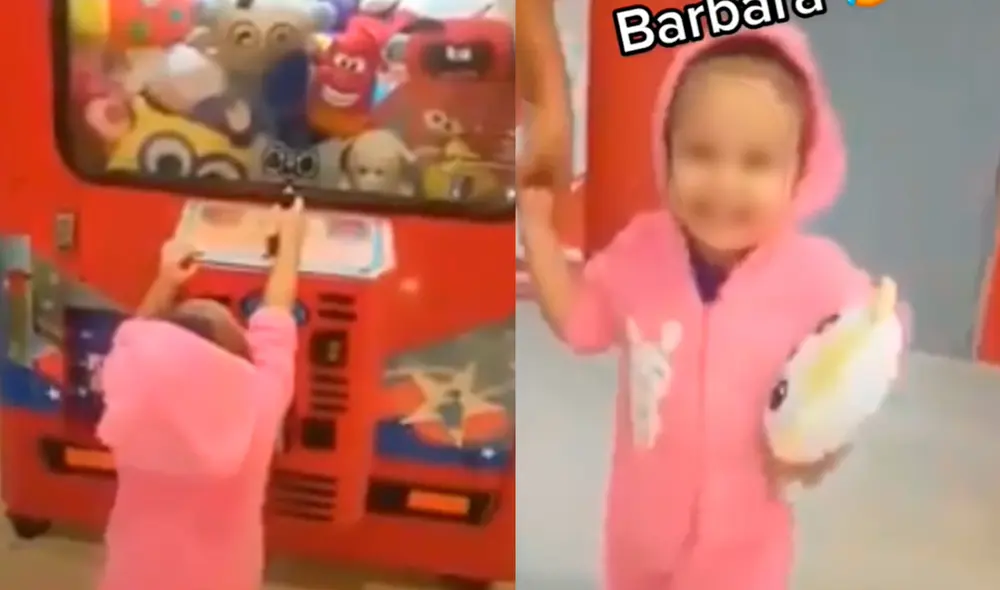 La menor dejó sorprendidos a miles de cibernautas que nunca llegaron a ganar un premio de la máquina de muñecos. Foto: captura de TikTok