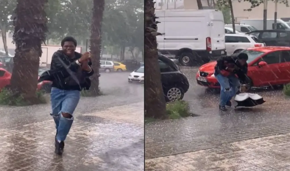 "FIDELidad al paraguas ante todo", se lee en la leyenda del clip. Foto: TikTok