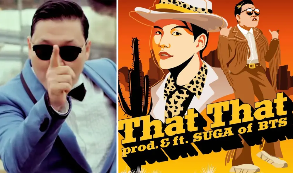 A 10 años de "Gangnam style", PSY regresó con "That that", canción principal de su nuevo álbum que cuenta con la participación de Suga de BTS. Foto: composición/ captura YouTube/ P Nation