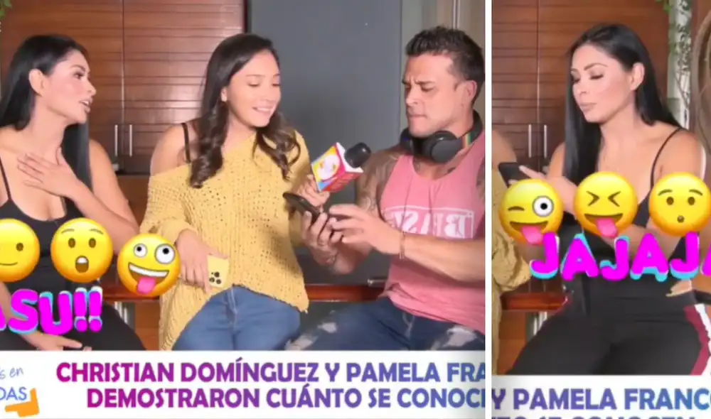 Pamela Franco indicó que no tiene la necesidad de revisar las conversaciones de Christian Domínguez. "Cuando uno hace algo no necesitas revisar", dijo. Foto: composición captura América TV Pamela Franco indicó que no tiene la necesidad de revisar las conversaciones de Christian Domínguez. "Cuando uno hace algo no necesitas revisar", dijo. Foto: composición captura América TV