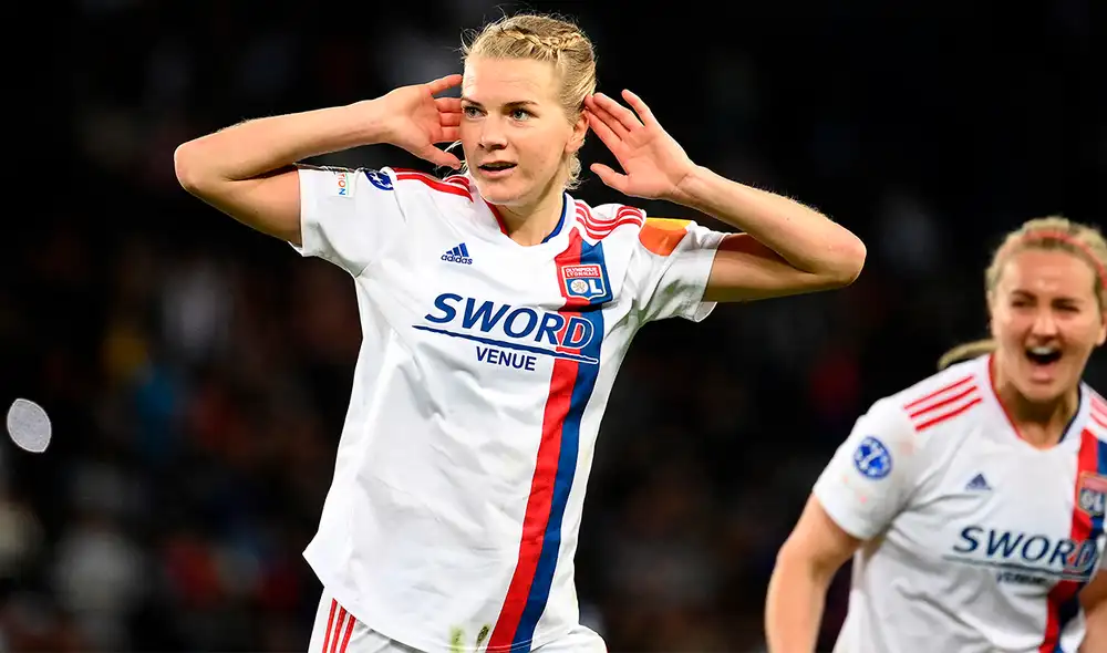 Ada Hegerberg lleva 5 goles en esta edición de la Champions League Femenina. Foto: AFP