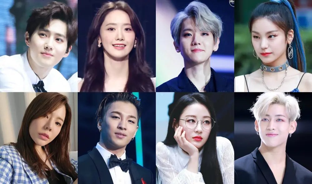 Suho y Baekhyun de EXO, YoonA y Sunny de SNSD, Yeji de ITZY, Taeyang de BIGBANG, Yujeong de Brave Girls y BamBam de GOT7 nacieron en el mes de mayo. Foto: composición La República/SM/JYP/YG/Brave Entertainment
