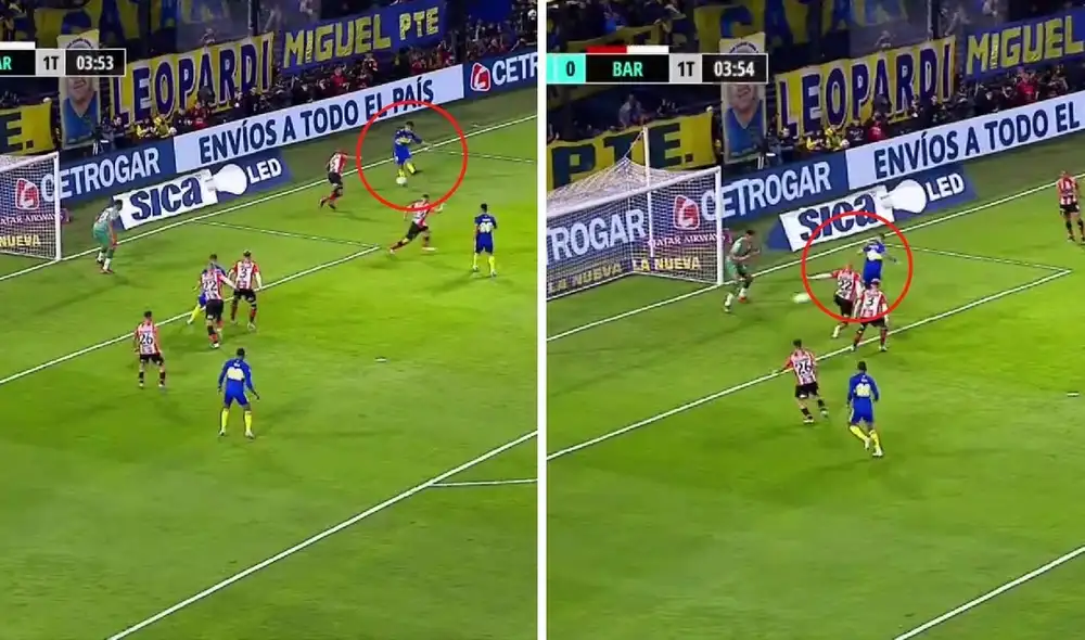 Gol de Benedetto ante Barracas. Foto: Captura ESPN.