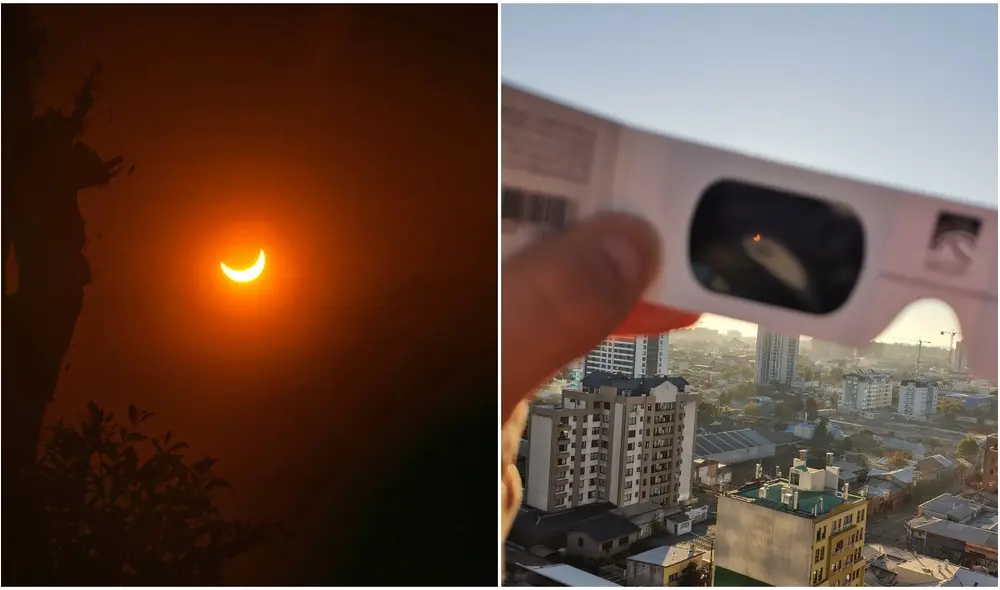 Los ciudadanos de Chile y Argentina fueron los más privilegiados para observar el primer eclipse solar del 2022. Foto: composición/@antipiretico/Twitter