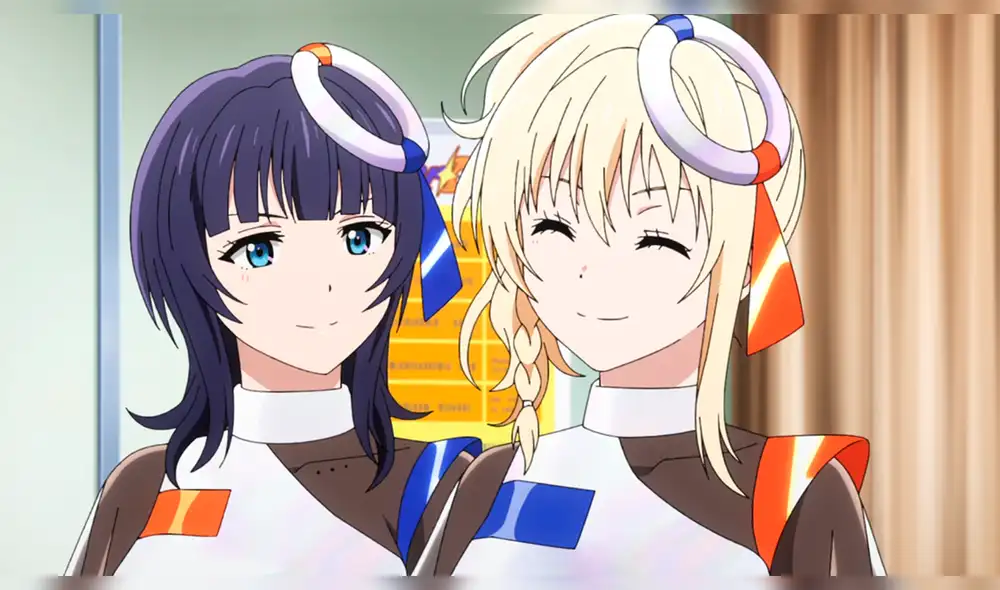 Karen y Ai después de su presentación en el episodio 4 de “Love live! Nijigasaki high school idol club 2”. Foto: Sunrise