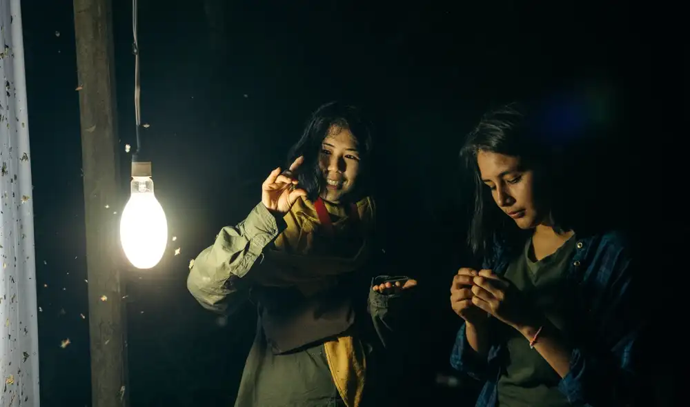 Voluntarias observando y capturando polillas con trampas de luz. Foto: Wired Amazon. Voluntarias observando y capturando polillas con trampas de luz. Foto: Wired Amazon.