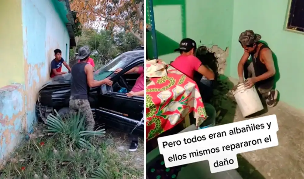 Un joven dejó en evidencia las labores que realizaron los albañiles, ya que le dieron un susto a su familia al impactar con un muro de su hogar. Foto: captura de Facebook