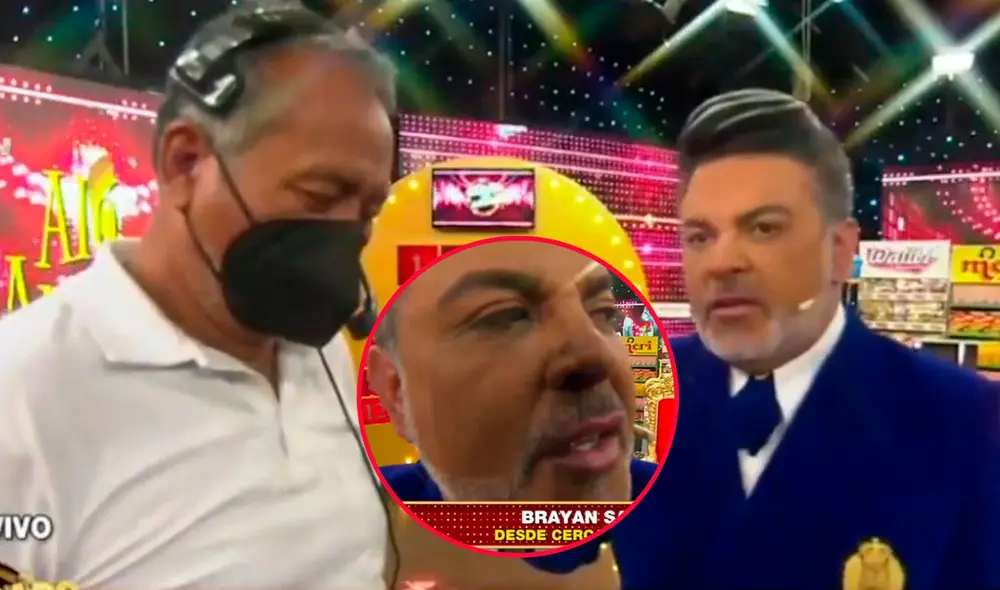 Andrés Hurtado ‘incómodo’ con su equipo por acercar las cámaras a su rostro. Foto: captura/Panamericanan TV.