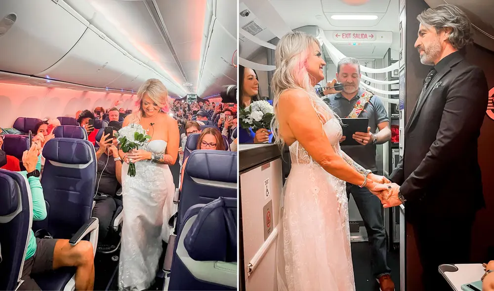 La improvisada boda se convirtió en un inolvidable momento para la pareja y sus 'invitados'. Foto: captura de Facebook
