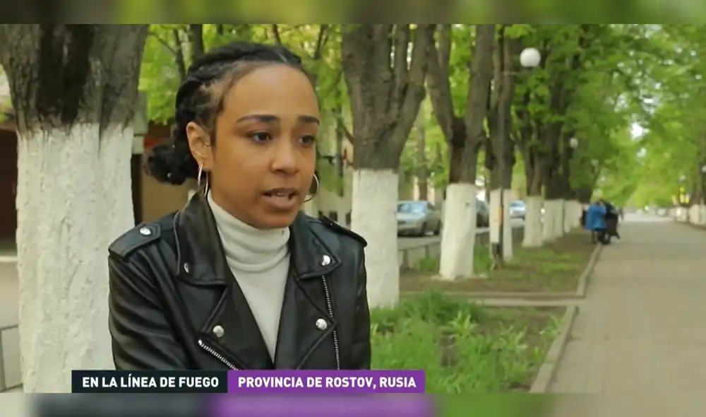 Cuando escuchó en las noticias sobre la invasión rusa a Ucrania, Gabriela Gómez creyó que al comenzar la guerra las autoridades los protegerían, pero eso no ocurrió. Foto: captura de video / RT