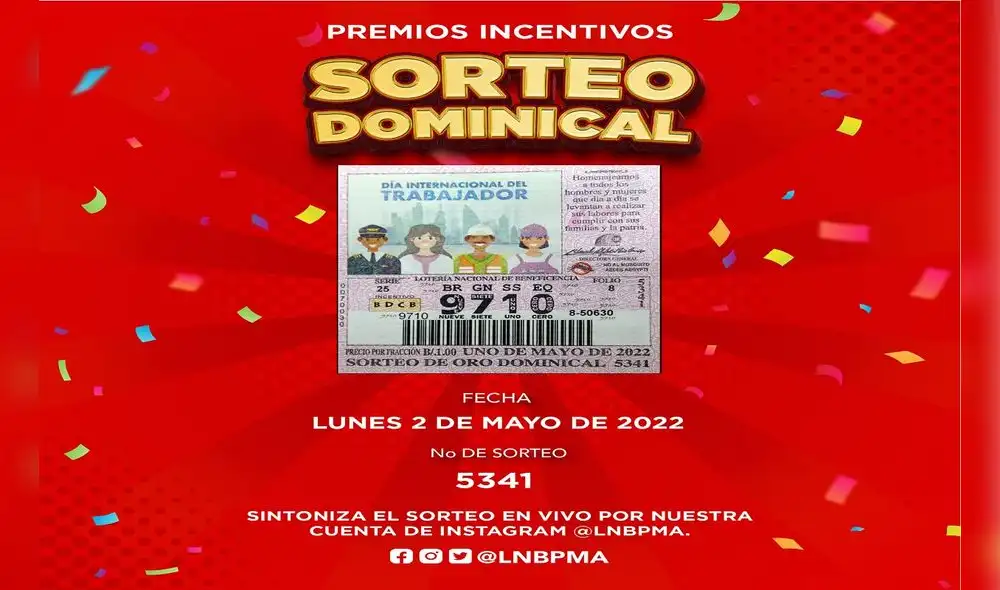 Lotería Nacional de Panamá: resultados de la lotería de hoy, 2 de mayo de 2022. Foto: Facebook/Lotería de Panamá