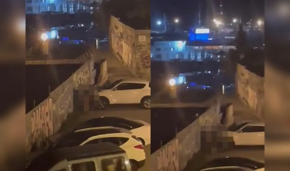 Pareja es grabada manteniendo relaciones sexuales en plena vía pública de una zona de Palma, España. Foto: captura video/Última Hora