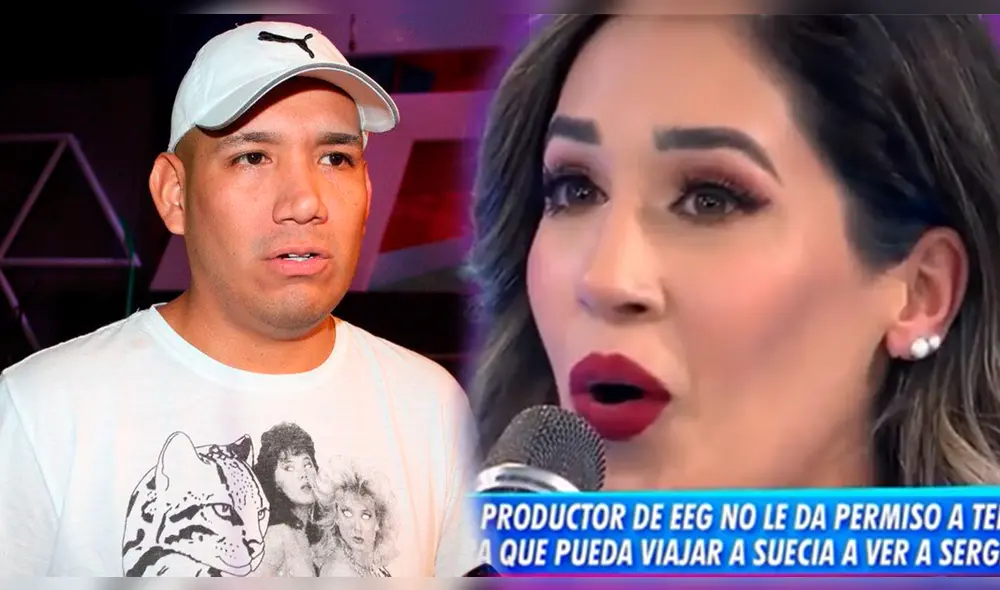 Tepha Loza exigió permiso a su productor Peter Fajardo para viajar a encontrarse nuevamente con Sergio Peña. Foto: composición/captura América TV