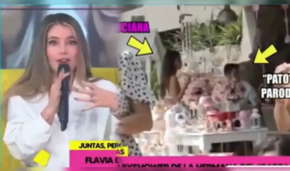 Luciana Fuster y Patricio Parodi estaban al tanto de que Flavia Laos estaría presente en el baby shower de Majo. Foto: composición/captura de Willax Luciana Fuster y Patricio Parodi estaban al tanto de que Flavia Laos estaría presente en el baby shower de Majo. Foto: composición/captura de Willax