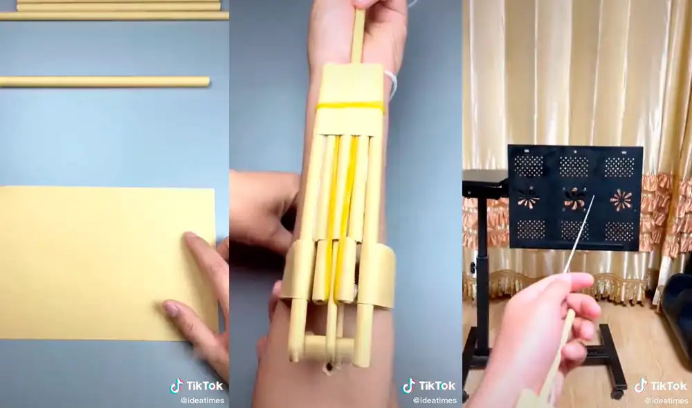 La red que hizo se quedó pegada a su pizarra de metal. Foto: captura de TikTok