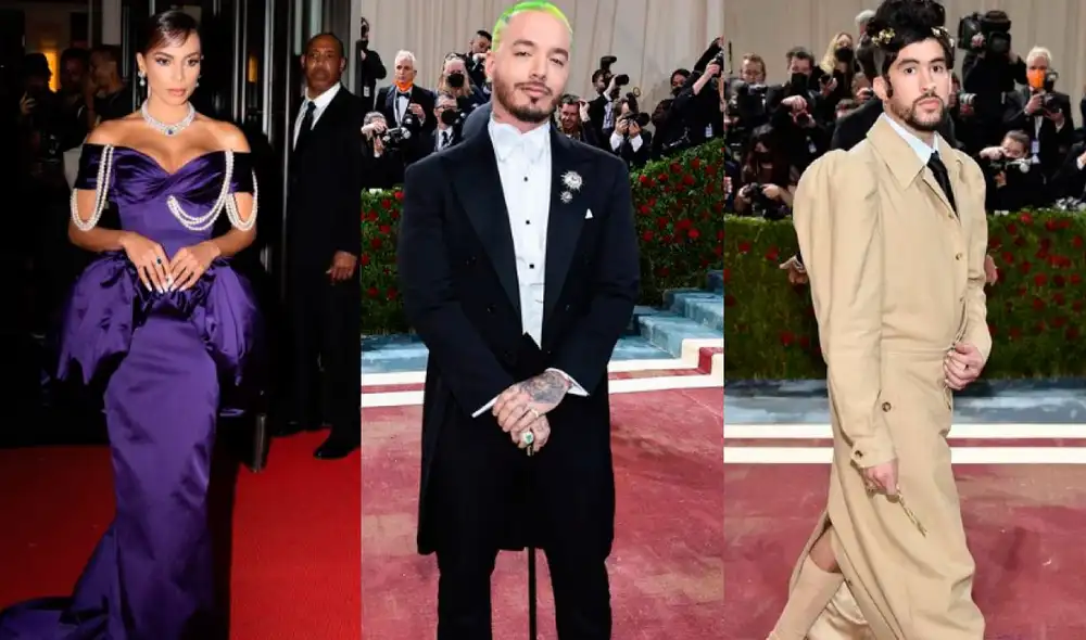 Diversos artistas del género urbano pasaron por la alfombra roja del Met Gala 2022.Foto: composición Moschino, Hugo Gloss, Met Gala/Instagram.