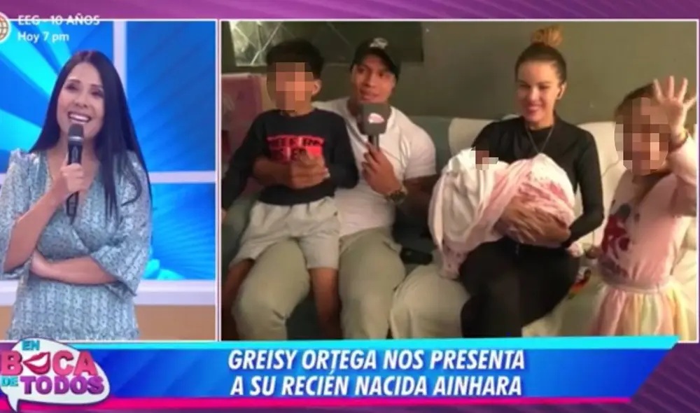Greysi Ortega se enlazó con "En boca de todos" para comentar sobre el nacimiento de su hija. Foto: captura América TV