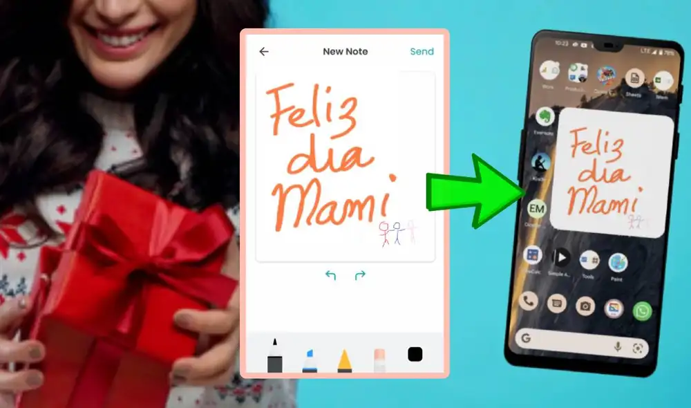 ¿Tienes a mamá un poco lejos? Sorpréndela con un mensaje de tu puño y letra que aparecerá de manera sorpresiva en la pantalla de su celular. Aquí los pasos. Foto: Composición LR