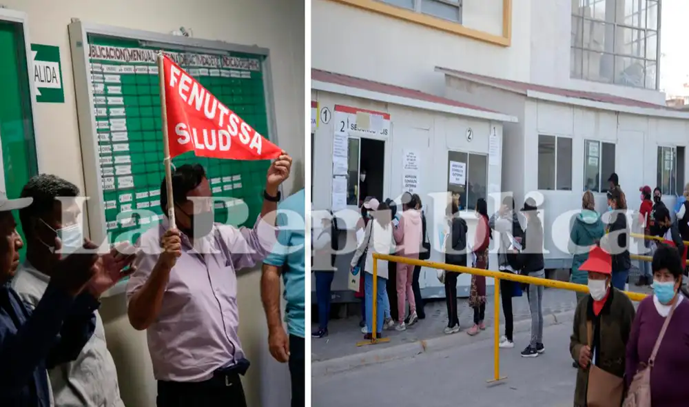 Integrantes de la FENUTSSA-Arequipa realizaron protesta este miércoles. Foto.