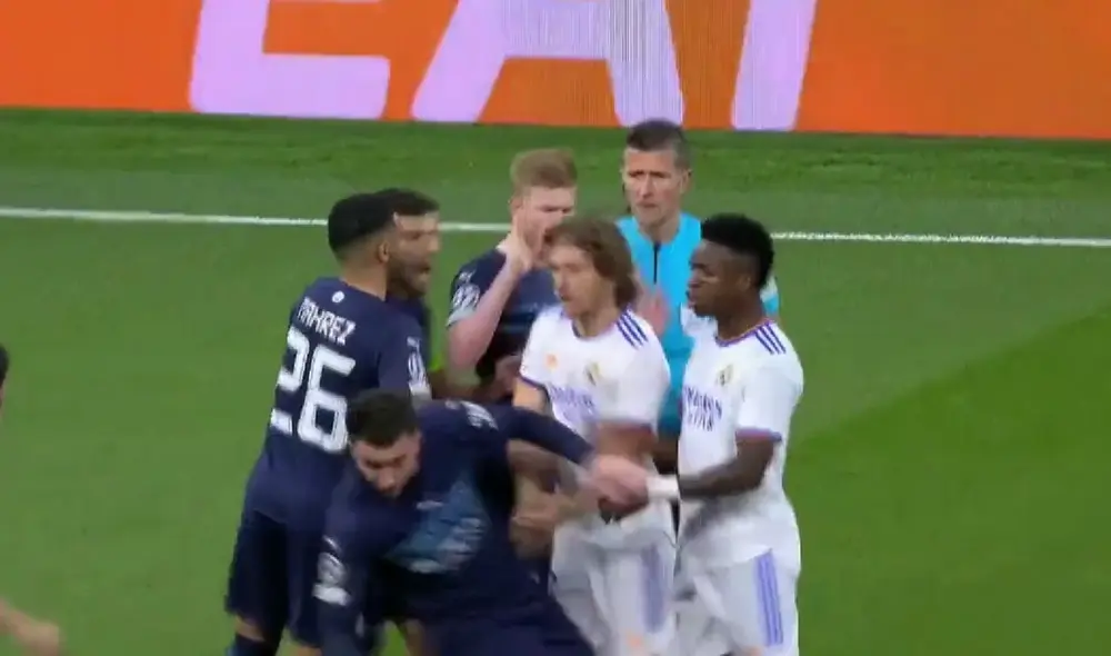 Modric y Laporte tuvieron una fuerte discusión. Foto: captura ESPN. Modric y Laporte tuvieron una fuerte discusión. Foto: captura ESPN.