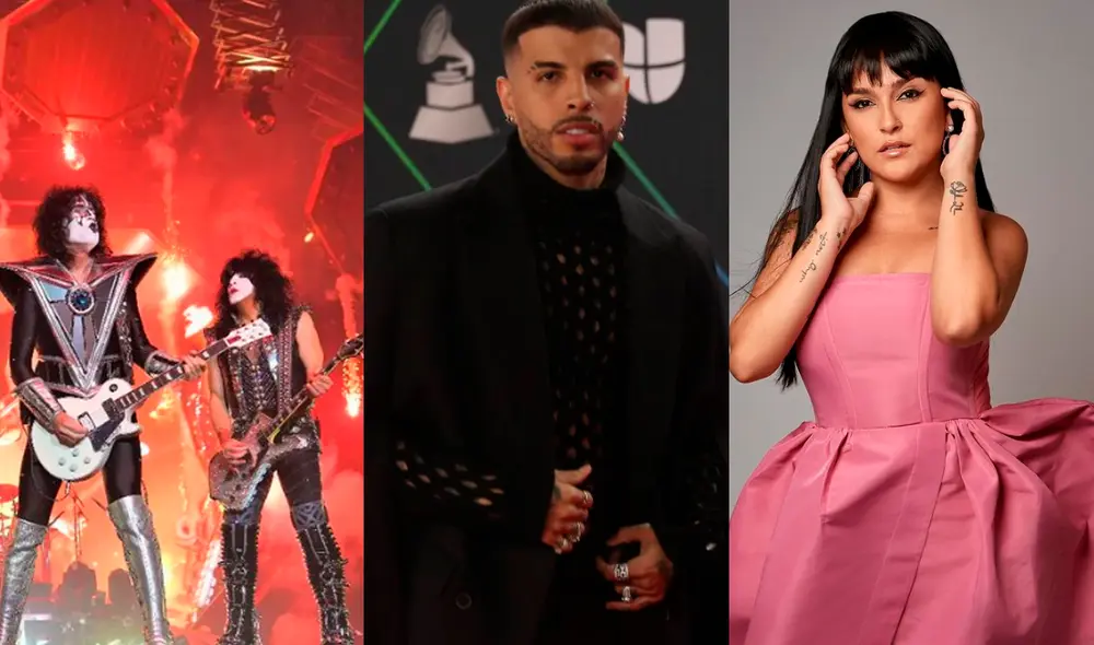 En el mes de mayo se presentarán artistas de todos los géneros musicales. Foto: composición Kiss, Rauw Alejandro, Daniela Darcourt/Instagram.