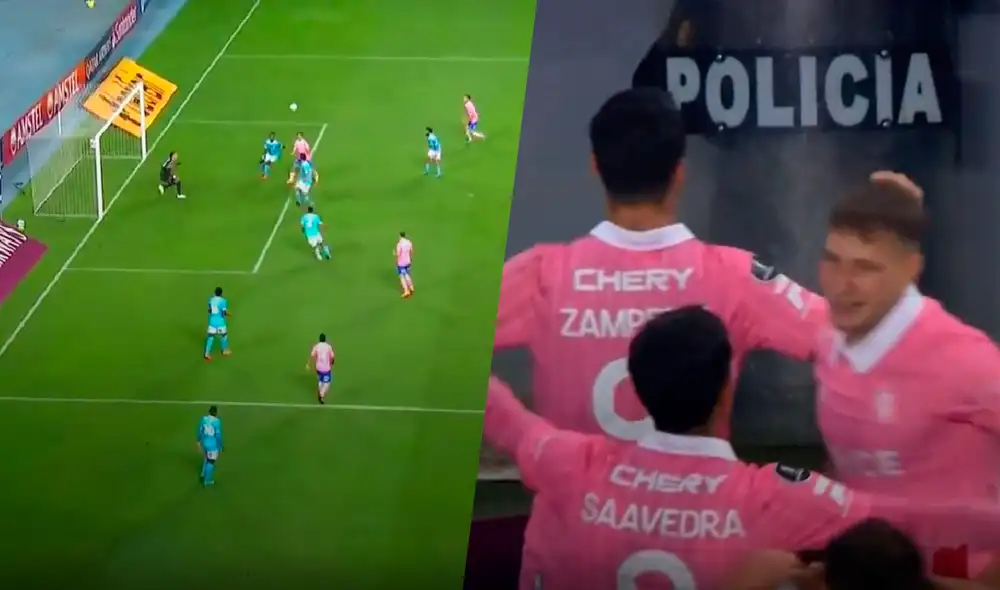 Fernando Zampedri marcó el empate contra Cristal. Foto: composición GLR/captura ESPN