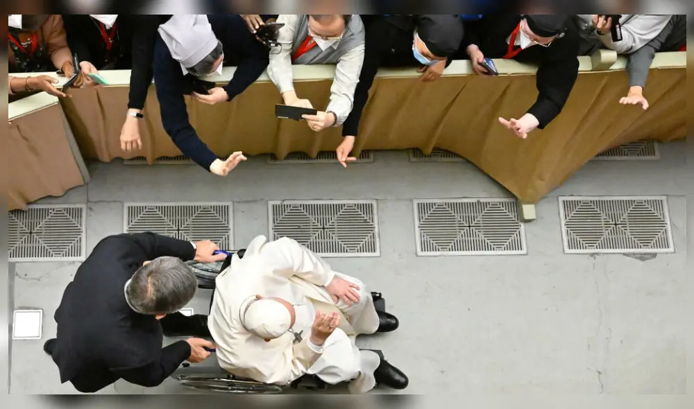 Papa Francisco durante su aparición en la Asamblea Plenaria International de la Unión de los Superiores Generales. Foto: AFP