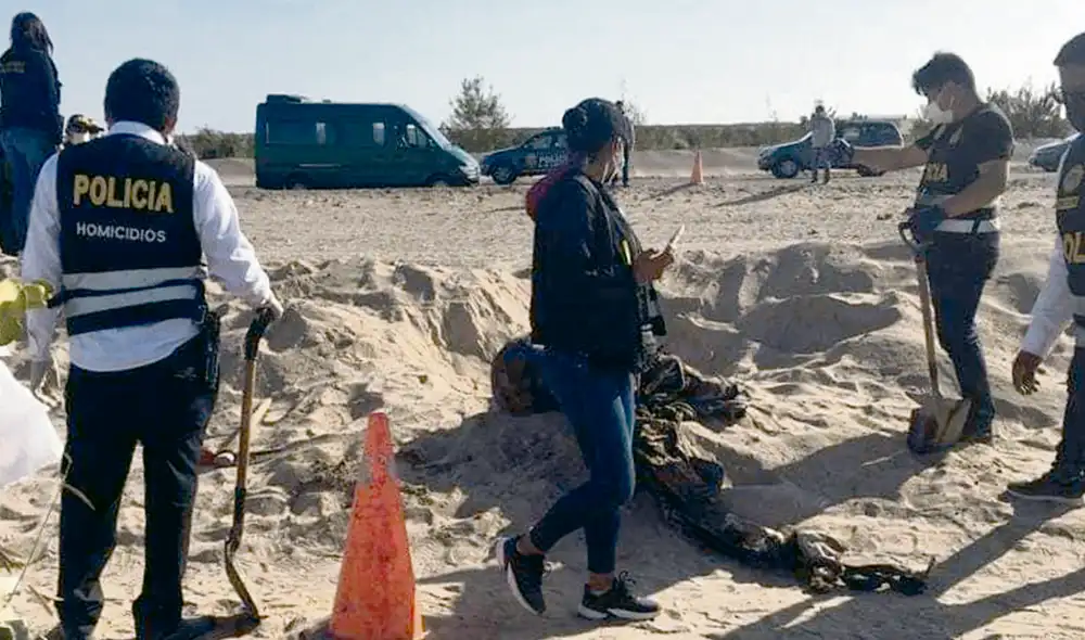 En arenal. Los cuerpos, con signos de tortura, fueron encontrados en dos maletas. Foto: difusión