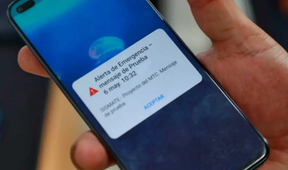 Alerta del MTC para emergencias fue anunciado como prueba el último 5 de mayo. Foto: MTC