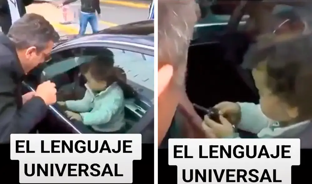 El desesperado padre intentaba enseñarle a su hijo cómo abrir la puerta del carro. Foto: captura de TikTok El desesperado padre intentaba enseñarle a su hijo cómo abrir la puerta del carro. Foto: captura de TikTok
