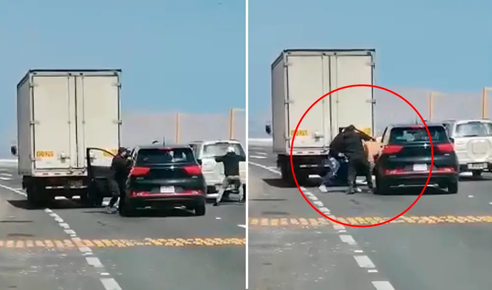 Los delincuentes abandonaron el camión presuntamente por que contaba con Sistema Trabagas. Foto: Capturas Twitter. Los delincuentes abandonaron el camión presuntamente por que contaba con Sistema Trabagas. Foto: Capturas Twitter.